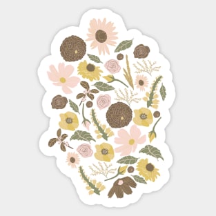 Boho Floral Wildness Turquiose Sticker